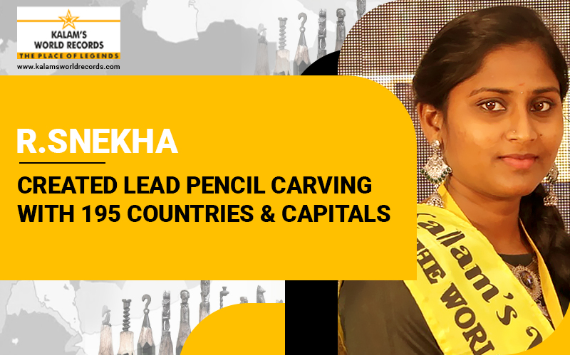 Created Lead Pencil Carving   With 195 Countries & Capitals