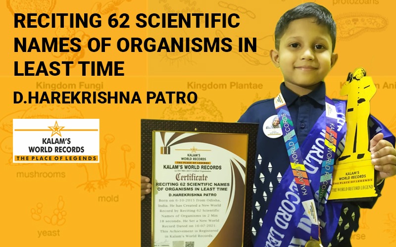 Reciting 62 Scientific Names of Organisms in the Least Time