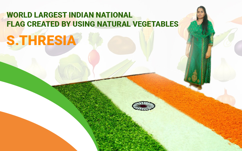 World Largest Indian National Flag Created by Using Natural Vegetables