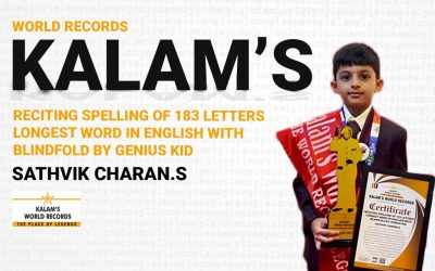 Reciting Spelling of 183 Letters Longest Word in English With Blindfold by Genius Kid
