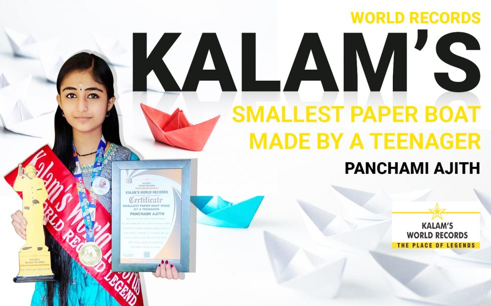 Smallest Paper Boat Made by a Teenager Kalams World Records