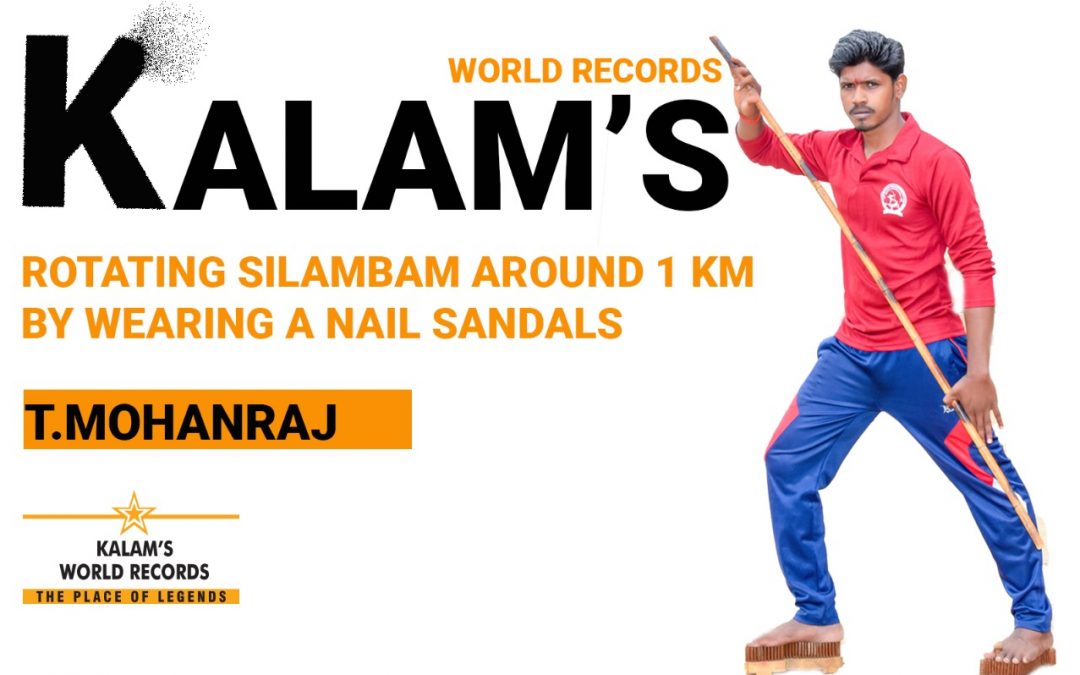 Rotating Silambam Around 1 Km by Wearing a Nail Sandals