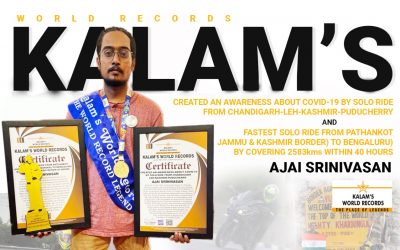Fastest Solo Ride From Pathankot (Jammu & Kashmir Border) to Bengaluru by Covering 2583kms Within 40 Hours & Created an Awareness About Covid-19 by Solo Ride From Chandigarh-leh-kashmir-puducherry