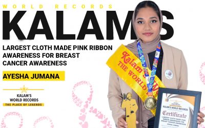 Largest Cloth Made Pink Ribbon Awareness for Breast Cancer Awareness