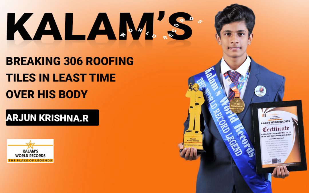 Breaking 306 Roofing Tiles in the Least Time Over His Body