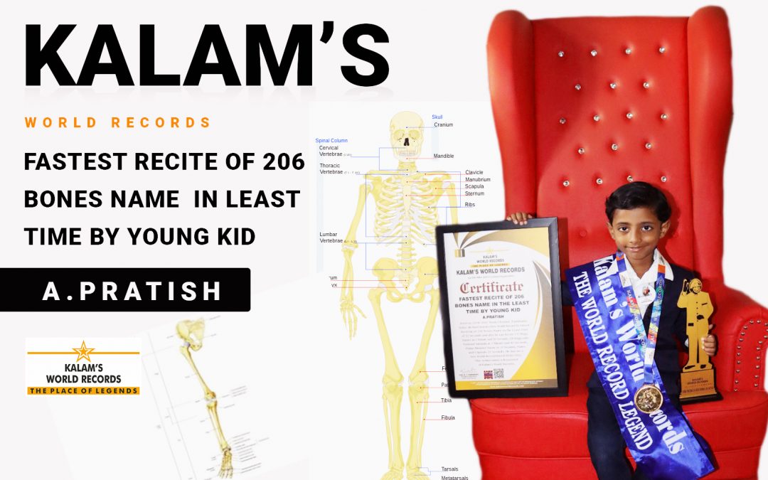 Fastest Recite of 206 Bones Name in the Least Time by Young Kid