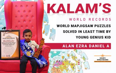 World Mapjigsaw Puzzles Solved in the Least Time by Young Genius Kid