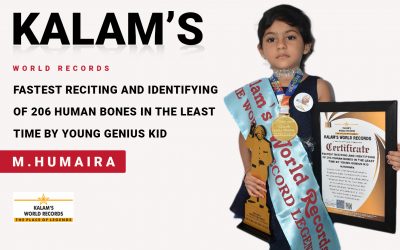 Fastest Reciting and Identifying of 206 Human Bones in the Least Time by Young Genius Kid