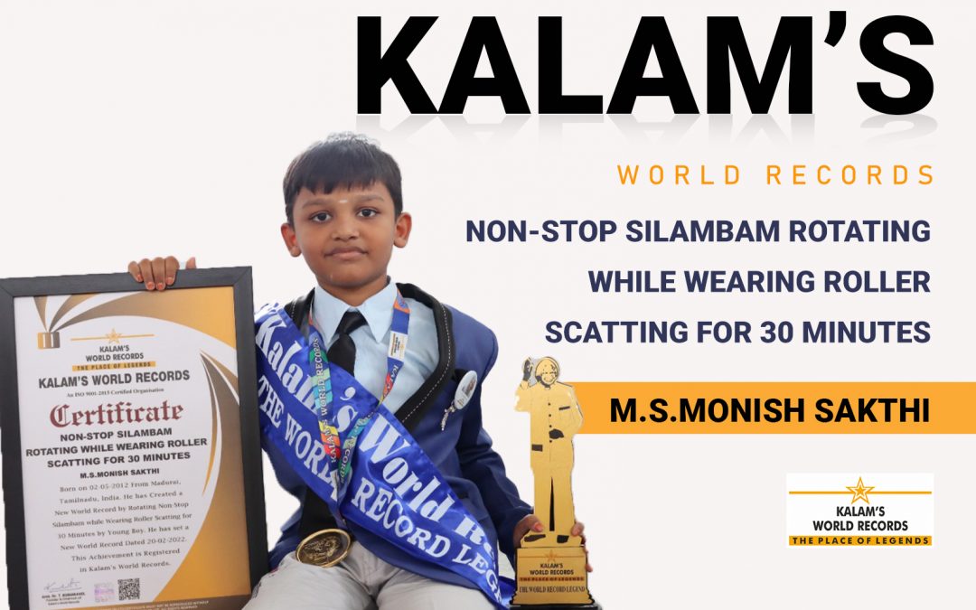 Non-stop Silambam Rotating While Wearing Roller Scatting for 30 Minutes