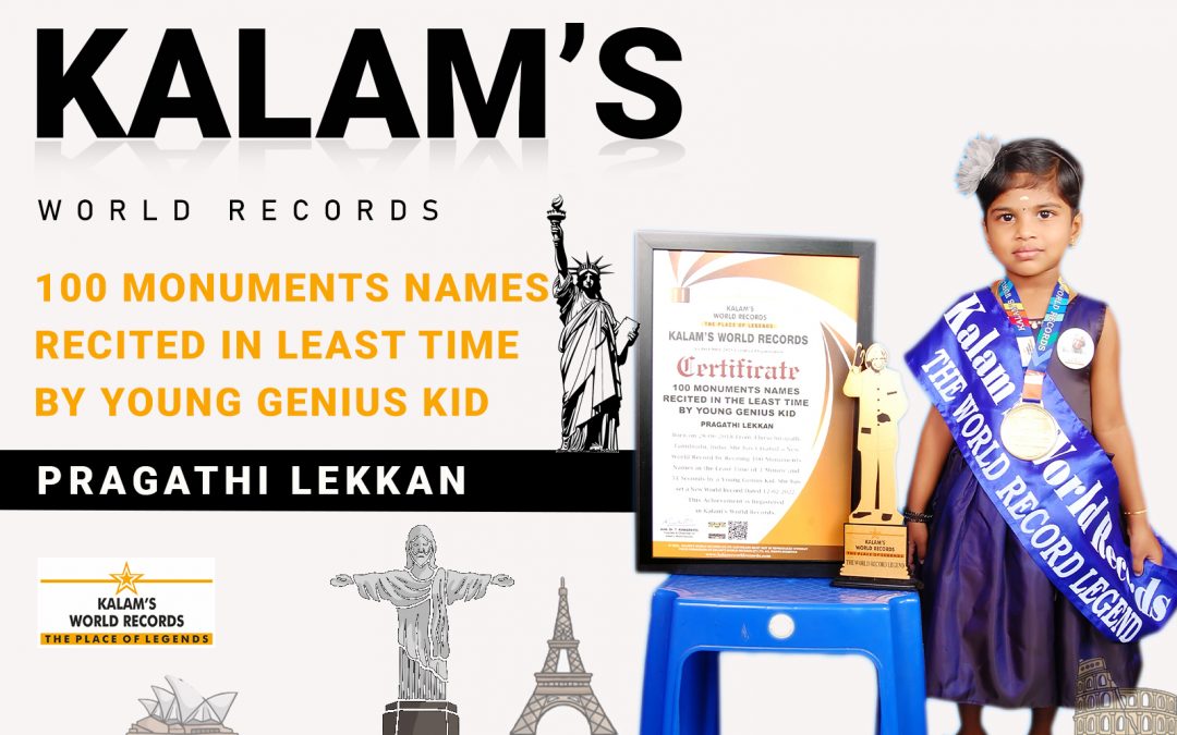 100 Monuments Names Recited in the Least Time by Young Genius Kid