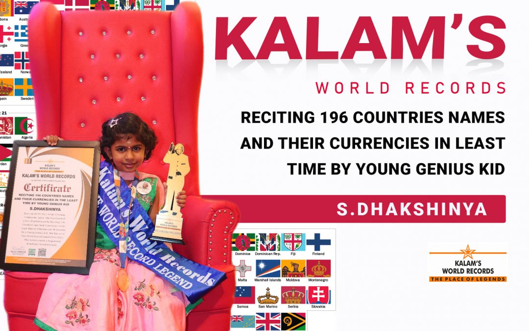 Reciting 196 Countries Names and Their Currencies in the Least Time by Young Genius Kid