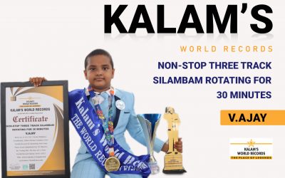 Non-stop Three-track Silambam Rotating for 30 Minutes