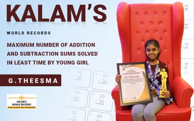 Maximum Number of Addition and Subtraction Sums Solved in the Least Time by Young Girl