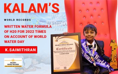 Written Water Formula of H20 for 2022 Times on Account of World Water Day