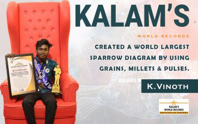 Created the World Largest Sparrow Diagram by Using Grains, Millets & Pulses.