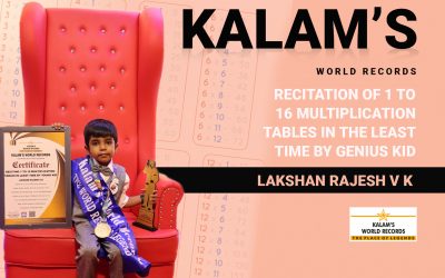 Recitation of 1 to 16 Multiplication Tables in the Least Time by Genius Kid