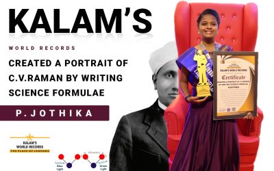 Created a Portrait of C.v.Raman by Writing Science Formulae