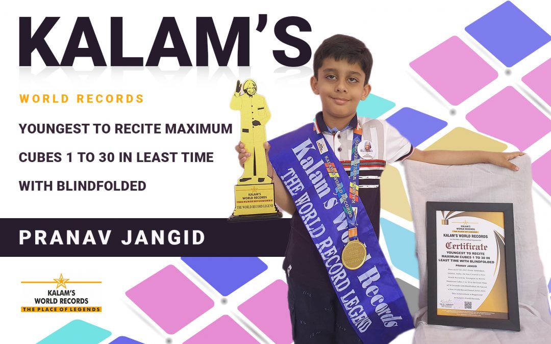 Youngest to Recite Maximum Cubes 1 to 30 in the Least Time With Blindfolded