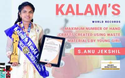 Maximum Number of Handcrafts Created Using Waste Materials by Young Girl