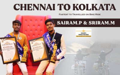 Fastest to Travelled on Bike Ride From Chennai to Kolkata