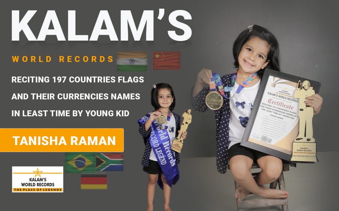 Reciting 197 Countries’ Flags and Their Currencies Names in the Least Time by Young Kid