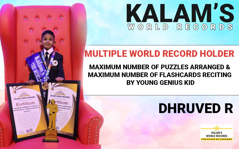 MAXIMUM NUMBER OF PUZZLES ARRANGED &  MAXIMUM NUMBER OF FLASHCARDS RECITING  BY YOUNG GENIUS KID
