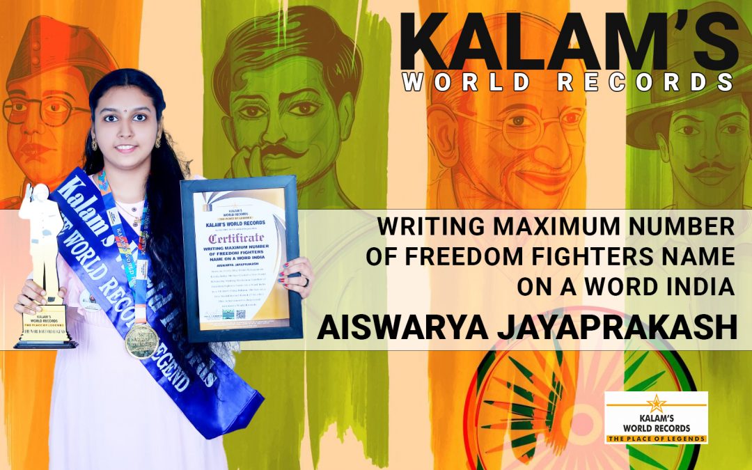 WRITING MAXIMUM NUMBER OF FREEDOM FIGHTERS NAME ON A WORD INDIA