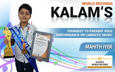 YOUNGEST TO PRESENT SOLO PERFORMANCE ON CARNATIC MUSIC