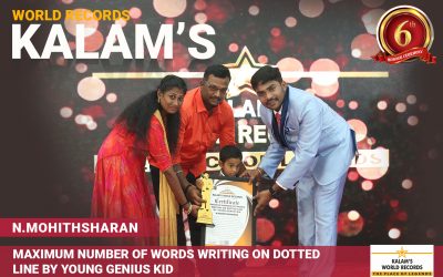 Maximum Number of Words Writing on Dotted Line by Young Genius Kid