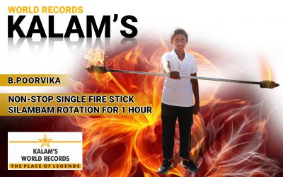 Non – Stop Single Fire Stick Silambam Rotation for 1 Hour