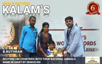 Reciting 180 Countries With Their National Animals Name in Least by Genius Kid
