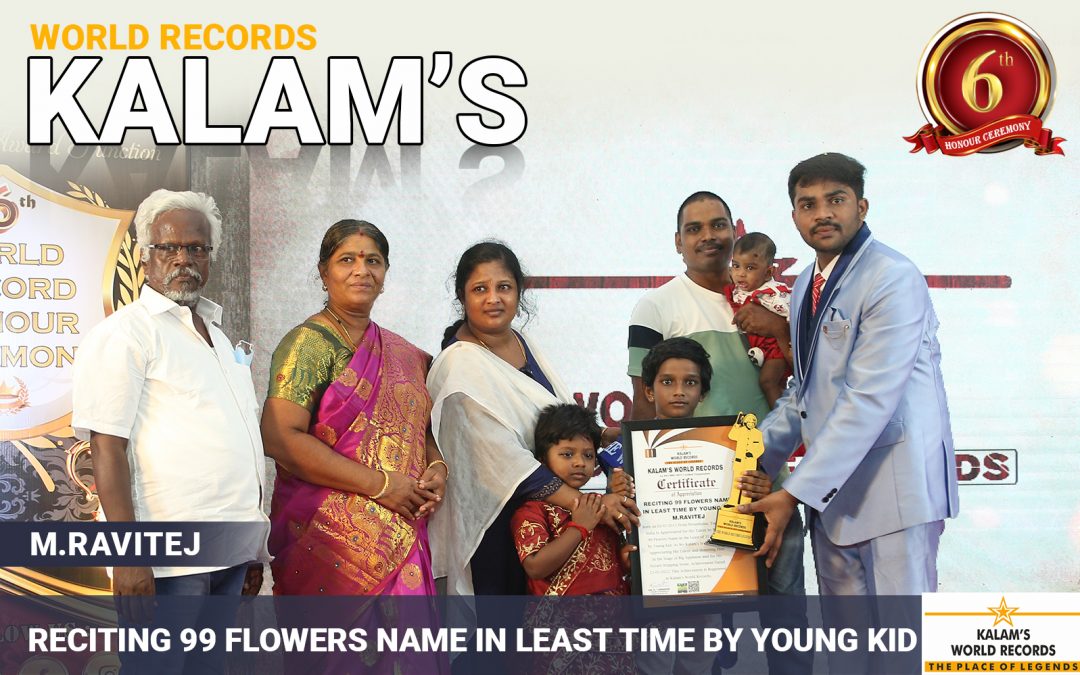 Reciting 99 Flowers Name in Least Time by Young Kid