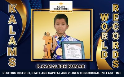 Reciting District, State and Capital and 2 Lines Thirukkural in Least Time