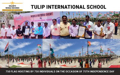 750 Flag Hoisting by 750 Members on the Occasion of 75th Independence Day