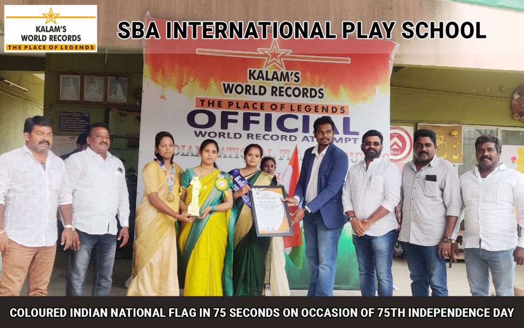 Coloured Indian National Flag in 75 Seconds on Occasion of 75th Independence Day