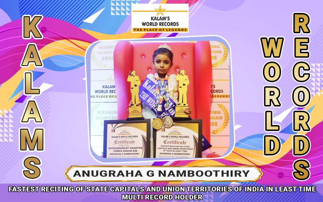 Fastest Reciting of State Capitals and Union Territories of India in Least Time, Multi Record Holder