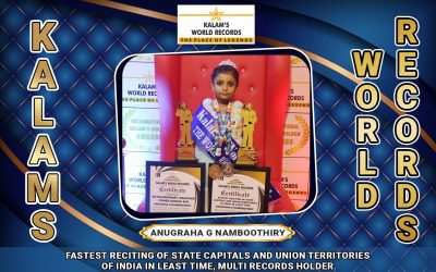 Fastest Reciting of State Capitals and Union Territories of India in Least Time, Multi Record Holder