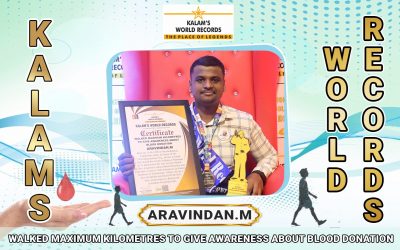 Walked Maximum Kilometres to Give Awareness About Blood Donation