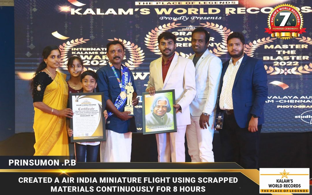Created a Air India Miniature Flight Using Scrapped Materials Continuously for 8 Hours