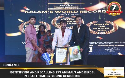 Identifying and Recalling 153 Animals and Birds in Least Time by Young Genius Kid