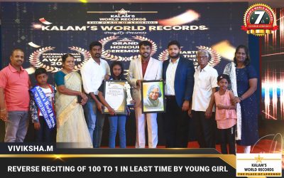 Reverse Reciting of 100 to 1 in Least Time by Young Girl