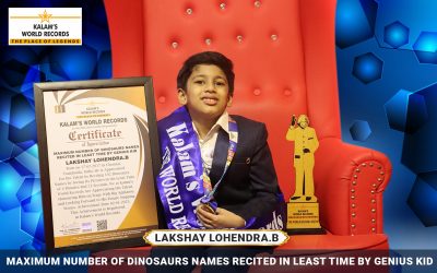 Maximum Number of Dinosaurs Names Recited in Least Time by Genius Kid
