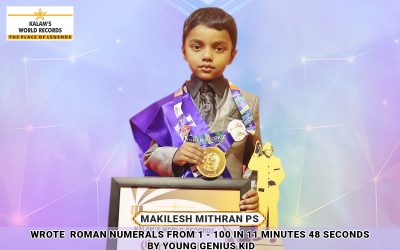 Wrote  Roman Numerals From 1 – 100 in 11 Minutes 48 Seconds by Young Genius Kid