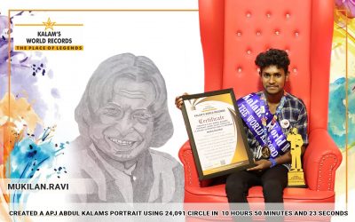 Created a Apj Abdul Kalams Portrait Using 24,091 Circle in 10 Hours 50 Minutes and 23 Seconds