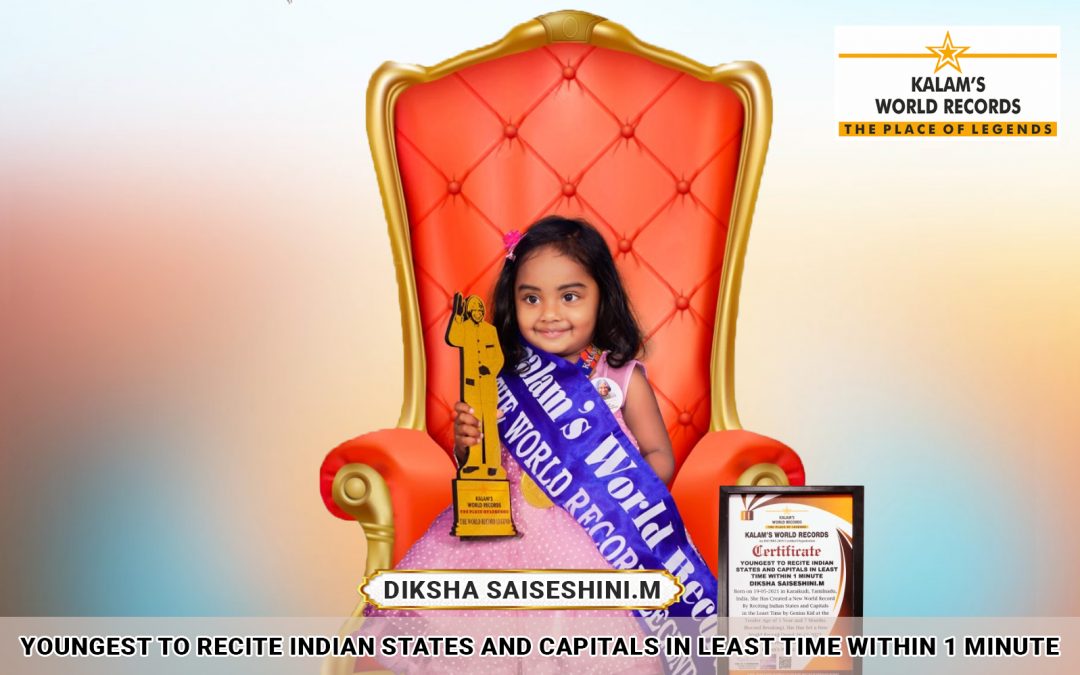 Youngest to Recite Indian States and Capitals in Least Time Within 1 Minute