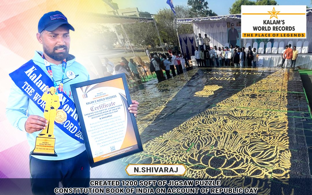 Created 1200 Sqft of Jigsaw Puzzle Constitution Book of India on Account of Republic Day