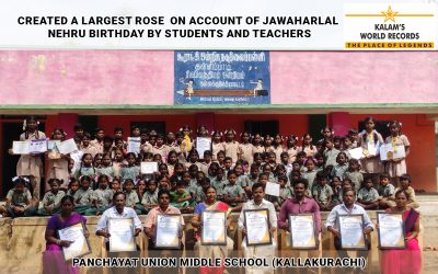 Created a Largest Rose on Account of Jawaharlal Nehru Birthday by Students and Teachers