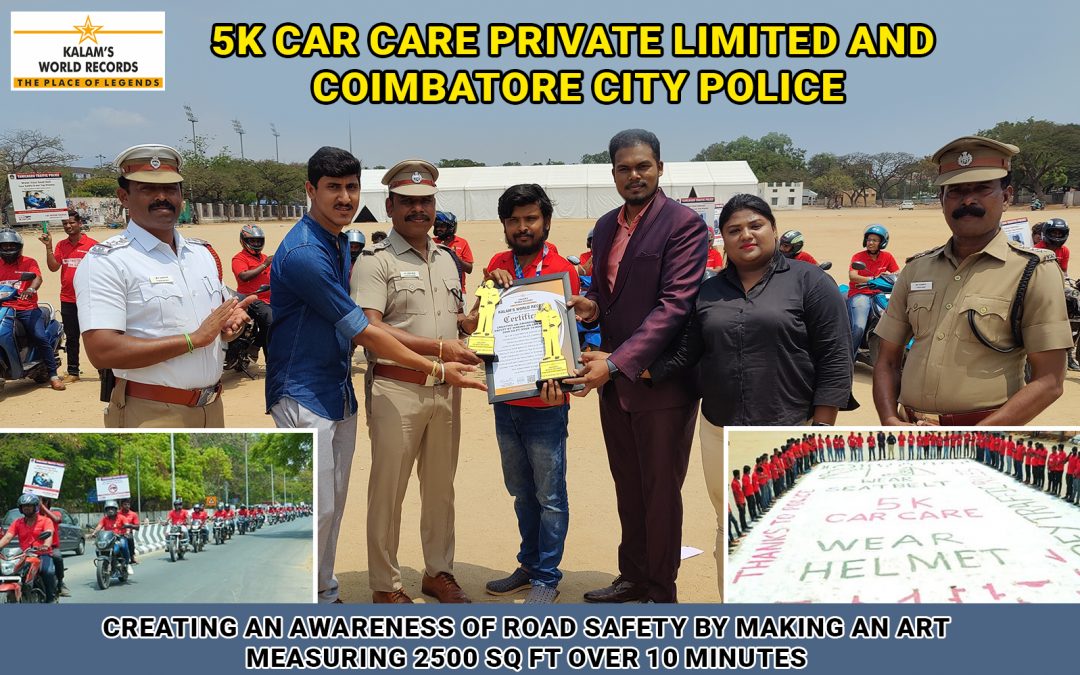 Creating an Awareness of Road Safety by Making an Art Measuring 2500 Sq Ft Over 10 Minutes