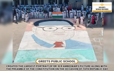 Created the Largest Portrait of Dr. B.R Ambedkar’s Picture Along With the Preamble of the Constitution on the Occasion of 74th Republic Day