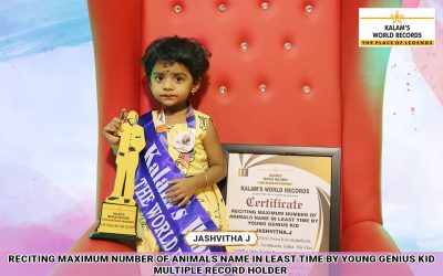Reciting Maximum Number of Animals Name in Least Time by Young Genius Kid | Multiple Record Holder
